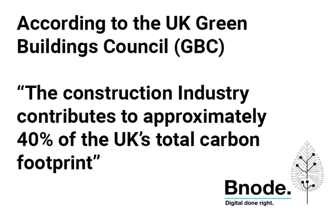 According to the UK Green Buildings Council (GBC) “The construction Industry contributes to approximately 40% of the UK’s total carbon footprint”
