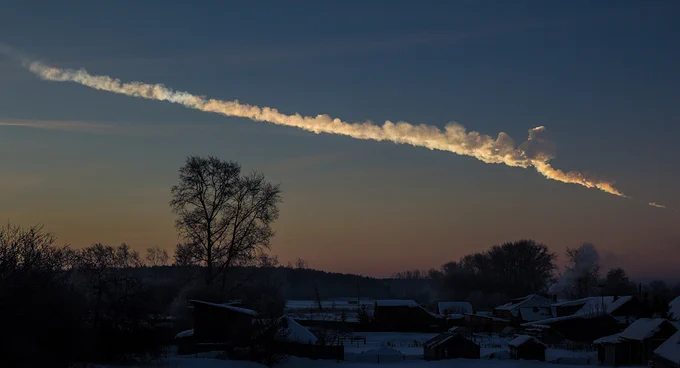 Photo of Chelyabinsk contrail