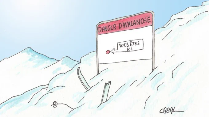"Avalanche risk". "You are here".