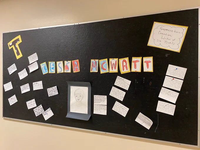 Bulletin board of Tessa McWatt - quotes and facts. 