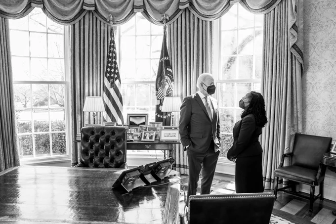 President Biden meets with Judge Jackson in the Oval Office