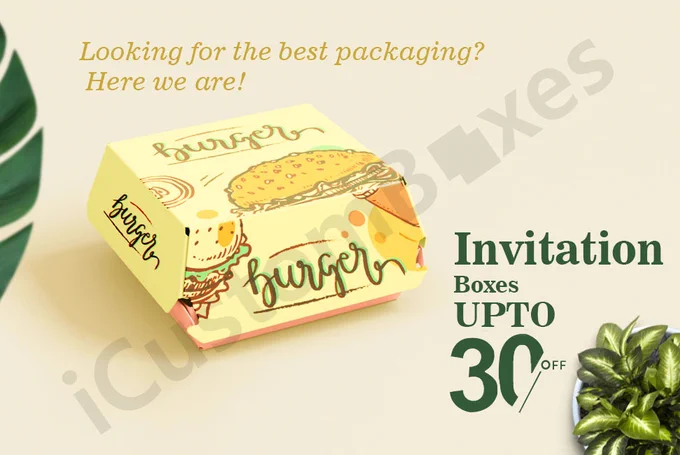 Custom Printed burger boxes wholesale rate available. iCustomBoxes offer best packaging with free shipping no extra charges. https://www.icustomboxes.com/burger-boxes