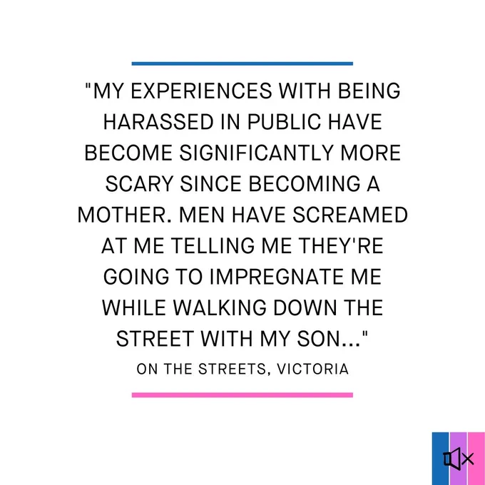A story of street harassment in Victoria: "My experiences with being harassed in public have become significantly more scary since becoming a mother. Men have screamed at me telling me they're going to impregnate me while walking down the street with my son..."