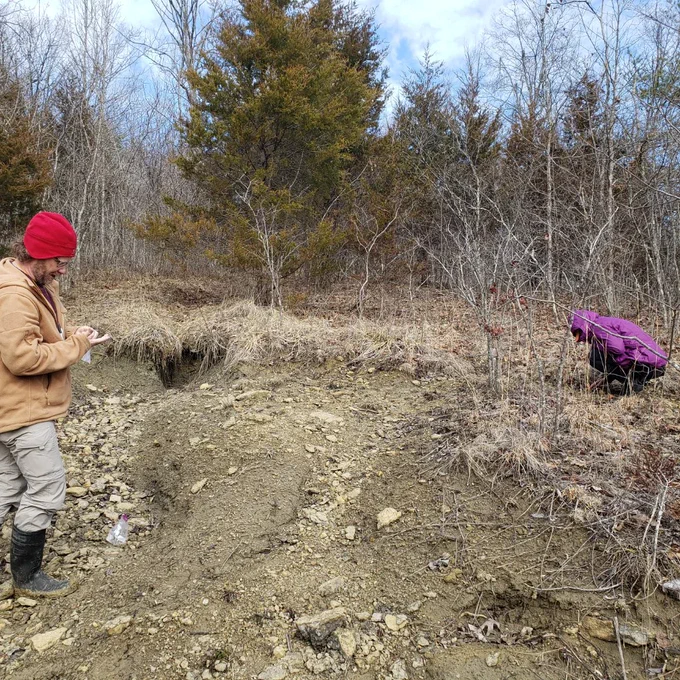 Colin and student surface collecting
