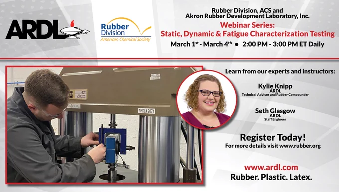 Webinar Series: Static, Dynamic & Fatigue Characterization Testing presented by Rubber Division, ACS and Akron Rubber Development Laboratory, Inc.