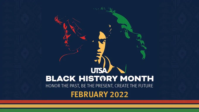A graphic with the Black History Month logo on it.