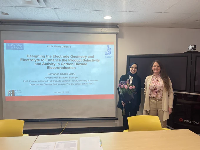 Samaneh Sharifi Golru's PhD Defense with her advisor Prof. Elizabeth Biddinger
