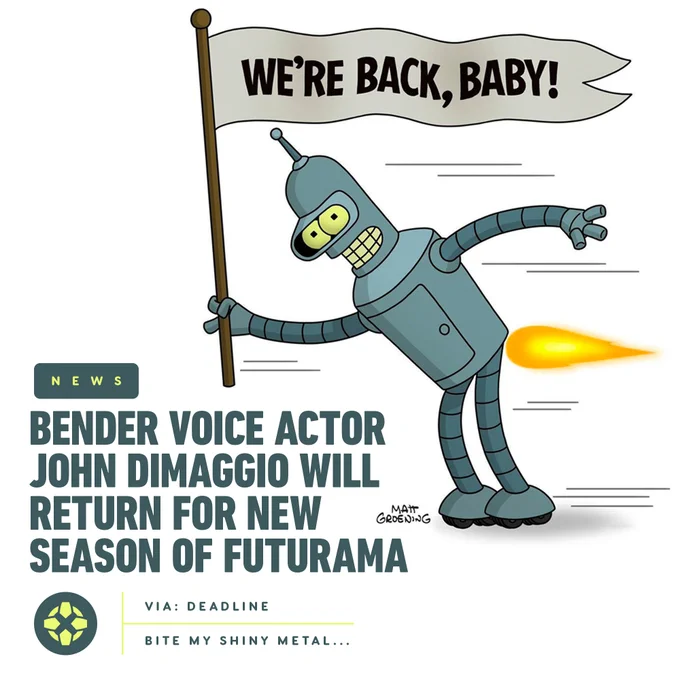 Bender Voice Actor John DiMaggio Will Return For New Season of Futurama