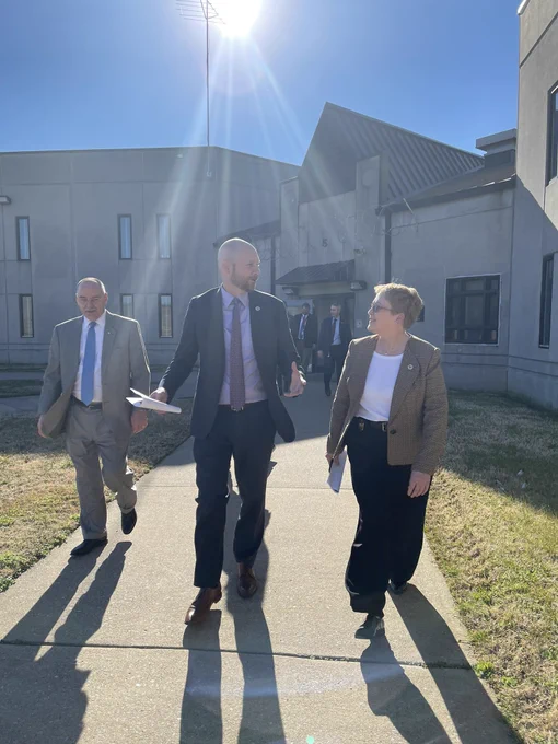 Commissioner Turner walking and talking with the commissioner of the department of corrections