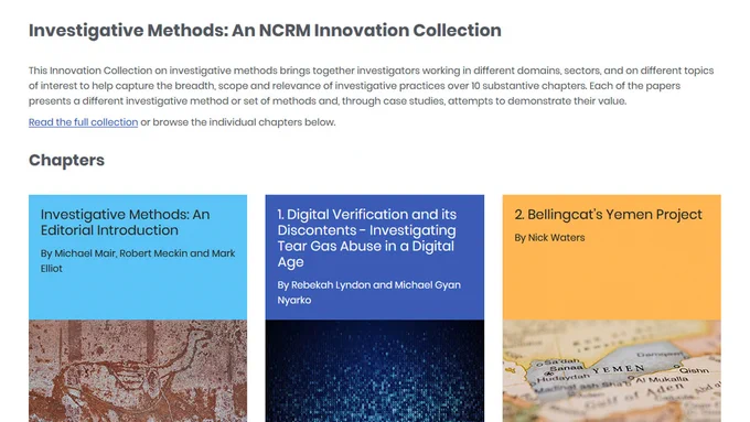 A screenshot of the Investigative Methods landing page.
