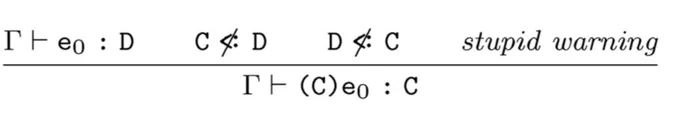 An inference rule with "stupid warning" as one of the premises.