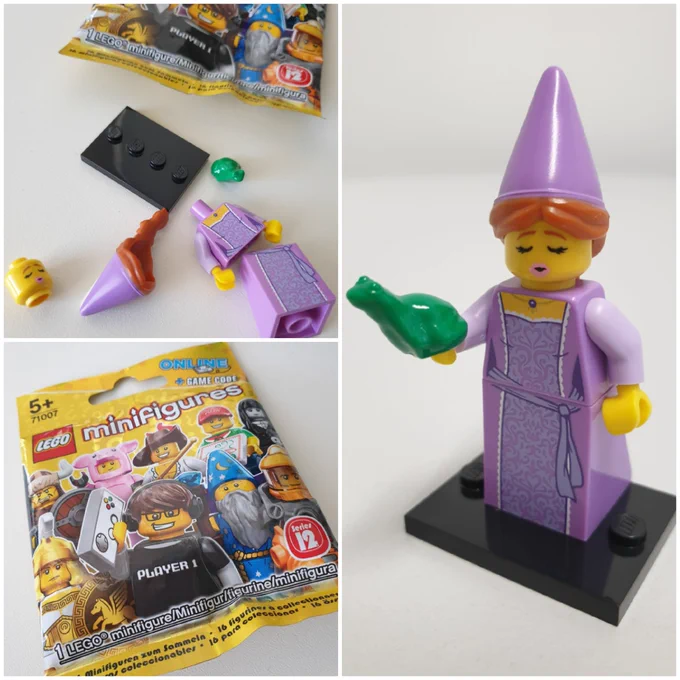 Mini-Lego-Figur Burgfrau mit Frosch