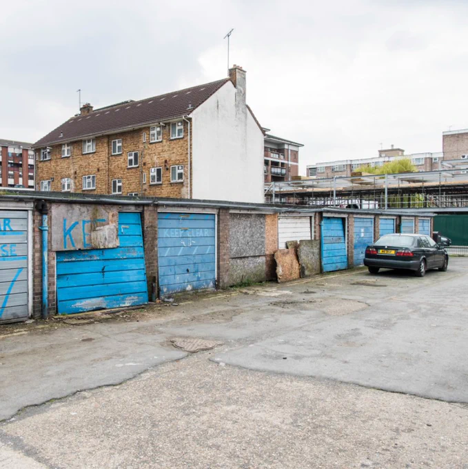 Garages at Mandeville Street in Clapton