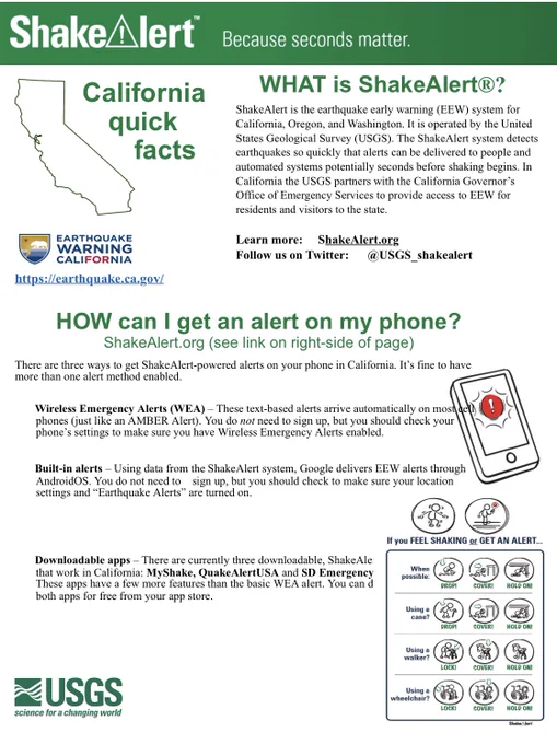 Handout describing  how to get ShakeAlert-powered alerts on your phone.