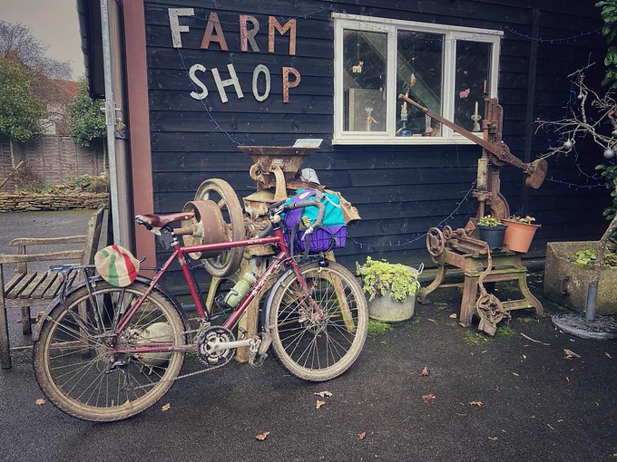 Bike outside a farm shop