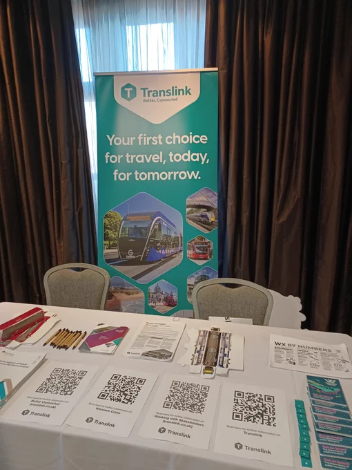 Team Translink set up at the Alliance Party Conference at the Crowne Plaza Hotel in Belfast.