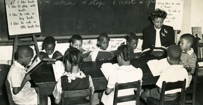 Reading Class, Mountain Street School in the Heritage of Black Highlanders Collection, Special Collections, Ramsey Library, University of North Carolina Asheville.