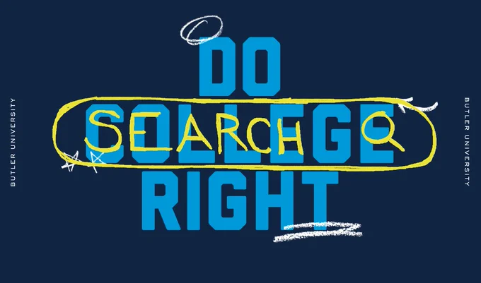 A crud drawing of a very large yellow search box on the Butler University homepage. #useful #topTasks