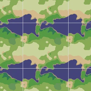Example of east-west-north-south wraparound map