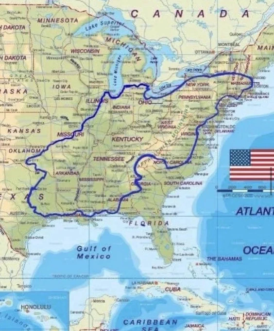 This is a map of the route I took when I paddled my bicycle around the United States. 25 states over 5000 miles. I did random acts of kindness along the way, have some pretty amazing adventures. Colin McConnell Colin313 ColinDetroit
