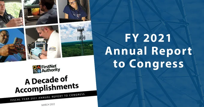 Front cover of Fiscal Year 2021 Annual Report to Congress; "FY 2021 Annual Report to Congress"; cell site structure