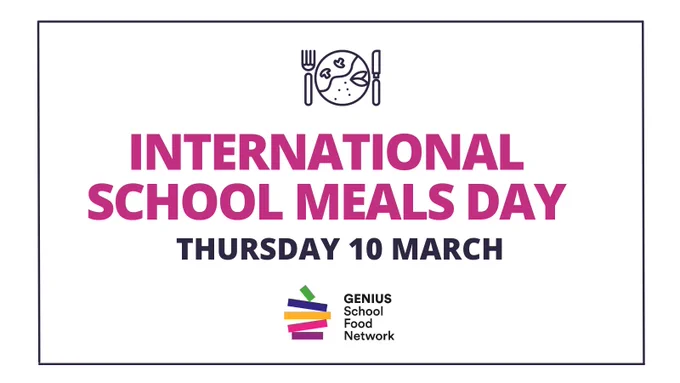 International School Meals Day, Thursday 10th March, GENIUS school food network logo