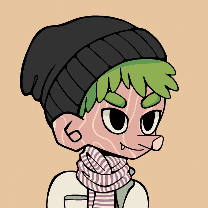 Woodie 8710 -- a Woodie character with a long nose, black beanie, and a striped scarf. 