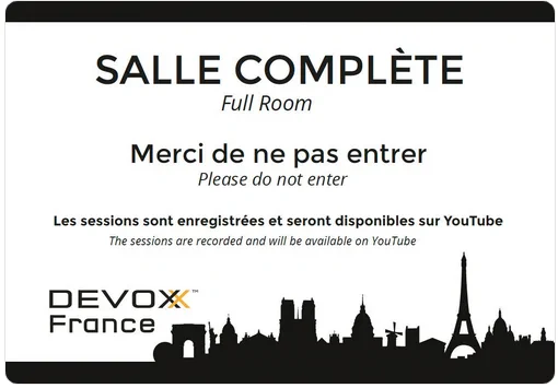 Affiche Devoxx France salle complète
