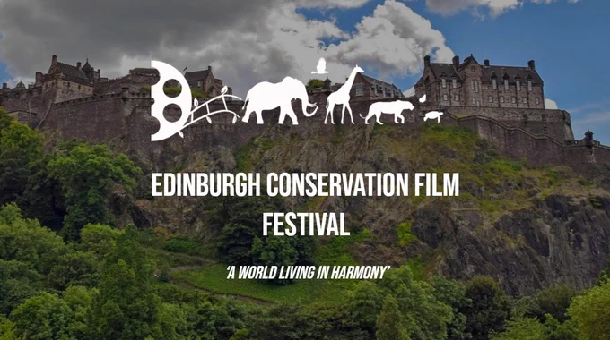 Photo of Edinburgh castle with the words Edinburgh Conservation Film Festival on it.