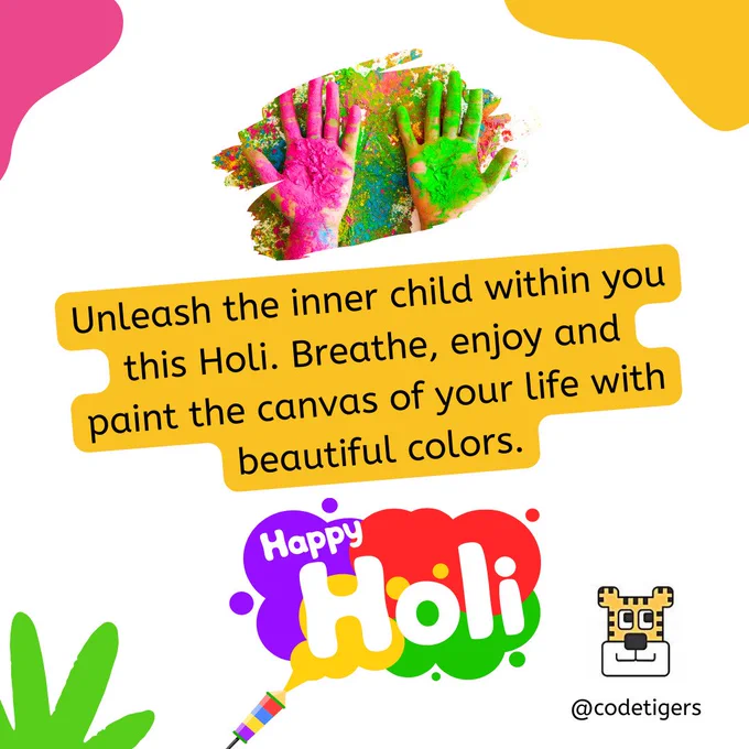 Happy Holi 2022 creative from CodeTigers
