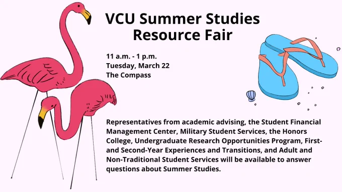 Summer studies resource fair. 11 a.m. - 1 p.m.  Tuesday, March 22 The Compass     Representatives from academic advising, the Student Financial Management Center, Military Student Services, the Honors College, Undergraduate Research Opportunities Program, First- and Second-Year Experiences and Transitions, and Adult and Non-Traditional Student Services will be available to answer questions about Summer Studies.
