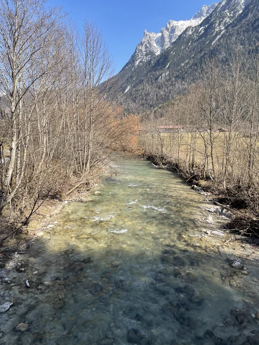 View of a stream with blue green water