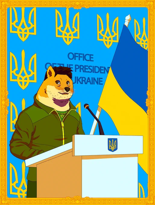 President Doge Zelensky from Doge in Ukraine NFT collection https://t.co/Lvu4sVn5eQ