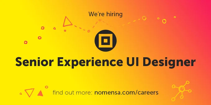 Job advert. Yellow and orange ombre background with black text. Job description provided in main copy