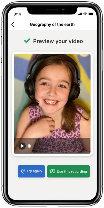 Picture of mobile video recording in Reading Progress for iOS