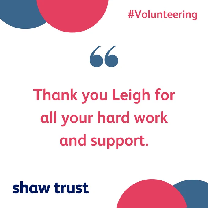 Image with quote that reads "thank you Leigh for all your hard work and support".