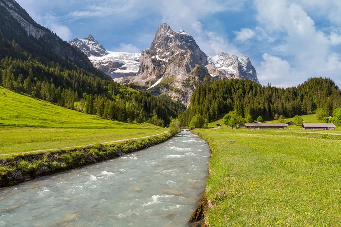 Part of the new 20-stage hiking route, Via Berna, in Switzerland that combines cities, lakes and mountains from the Bernese Jura, past the Swiss capital of Bern, along Lake Thun towards the Alps and finally on to the Sustenpass