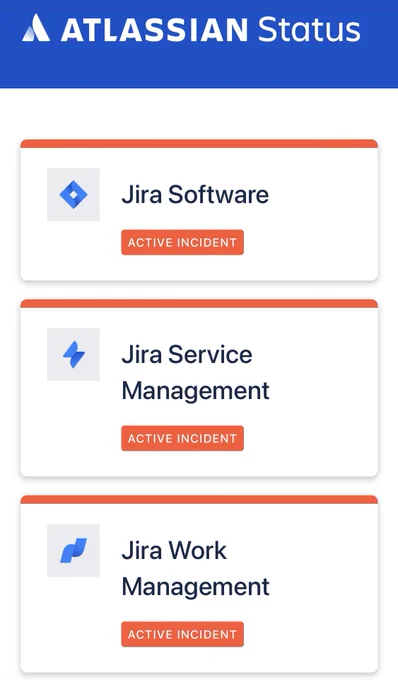 All JIRA services are in the red