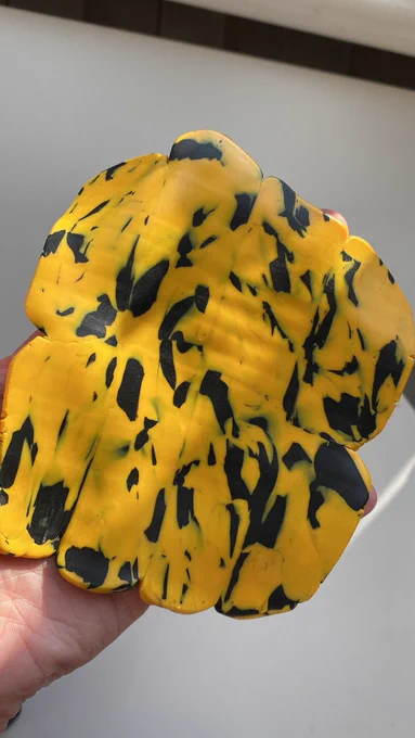 yellow and black polymer clay, polymer clay turtle shell, polymer clay slab