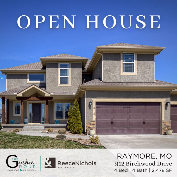 🏡OPEN HOUSE🏡 
Sat 4/9 12pm-3pm
Sun 4/10 12pm-3pm

📍912 Birchwood Dr, Raymore, MO

$494,900
4 bed | 4 bath | 2,478 SF

Listing courtesy of Paul Gessler III
Paul@TheGreshamGroup.com
(816)726-9263

#TheGreshamGroup #ReeceNichols #YourHomeOurPassion #KCRealEstate #OpenHouse