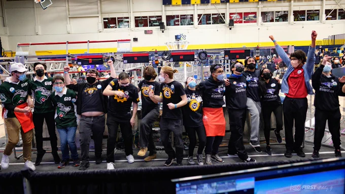 Our team celebrating.