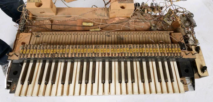 Original Electronic Sackbut keyboard photographed in studio.