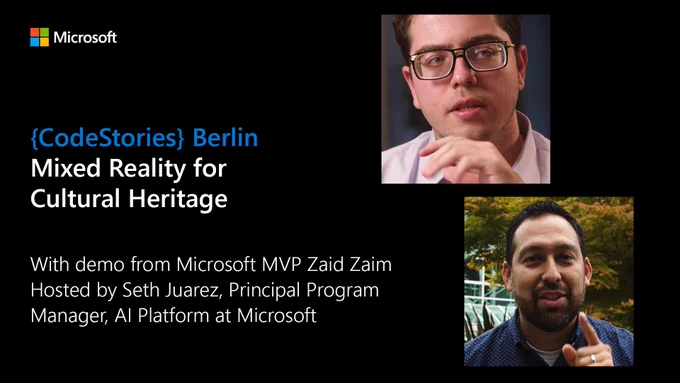 Text reads “Code Stories Berlin: Mixed Reality for Cultural Heritage.”