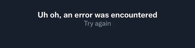 Screenshot of Twitter error message