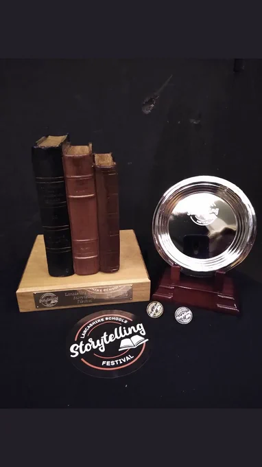 Lancashire schools storytelling trophy - three book design
