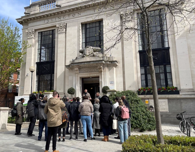 People gather to remember those who have died homeless in Islington over the last year