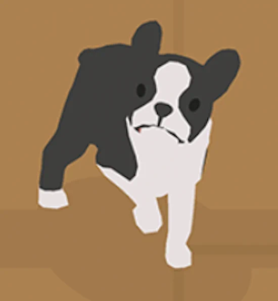 An image of just Sasquatch's dog looking at them.