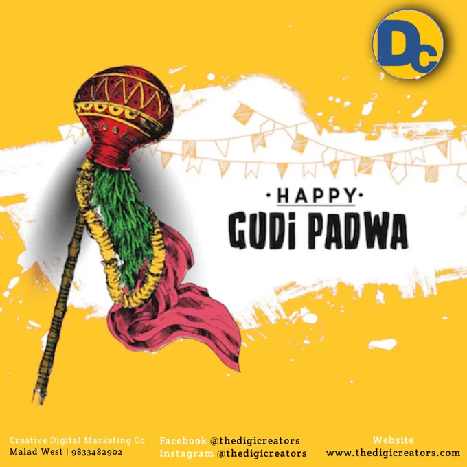 May the festival of Gudi Padwa bring you luck and true joy. May all your dreams come true. Best wishes to you and your family. HAPPY GUDI PADWA. #TheDigiCreators
.
.
.
📍 Malad West, Mumbai.

🌐 www.thedigicreators.com

📞 9833482902
.
Best creative digital marketing company in Malad West, Mumbai.
.
.
#happygudipadwa #gudipadwa2022 ❤️ #gudipadwa #happygudipadwa✨ #gudipadwaspecial #indianfestival #festivaloflights #maharashtranewyear #padwa #happymoments #digitalmarketingagencyinmalad #thedigicreators #instalife #gudipadwacreative #gudipadwacreativeads #gudipadwagraphic #aamchimumbai #gudipadwacelebration  #gudipadwastatus  #marketingstrategy #malad #MaladCulture #maladwest