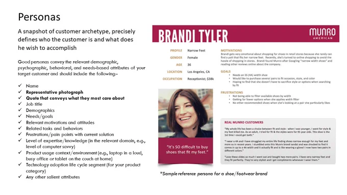 Personas - A snapshot of customer archetype