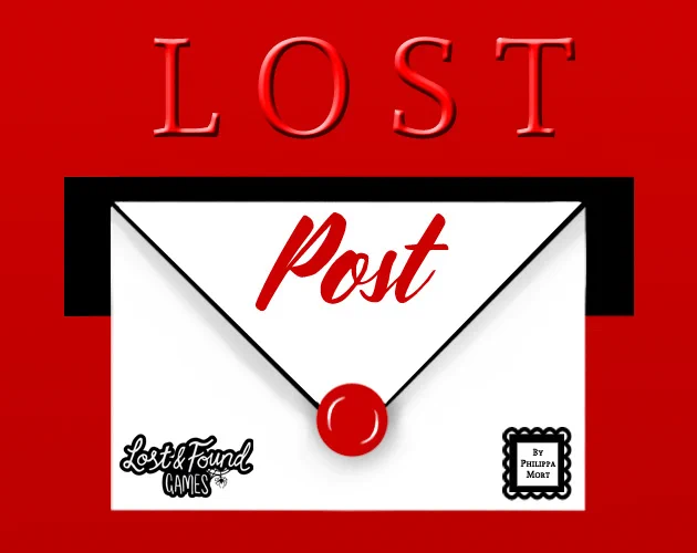 Cover of Lost Post, which shows a graphic imitating a post box with a white envelope being posted.